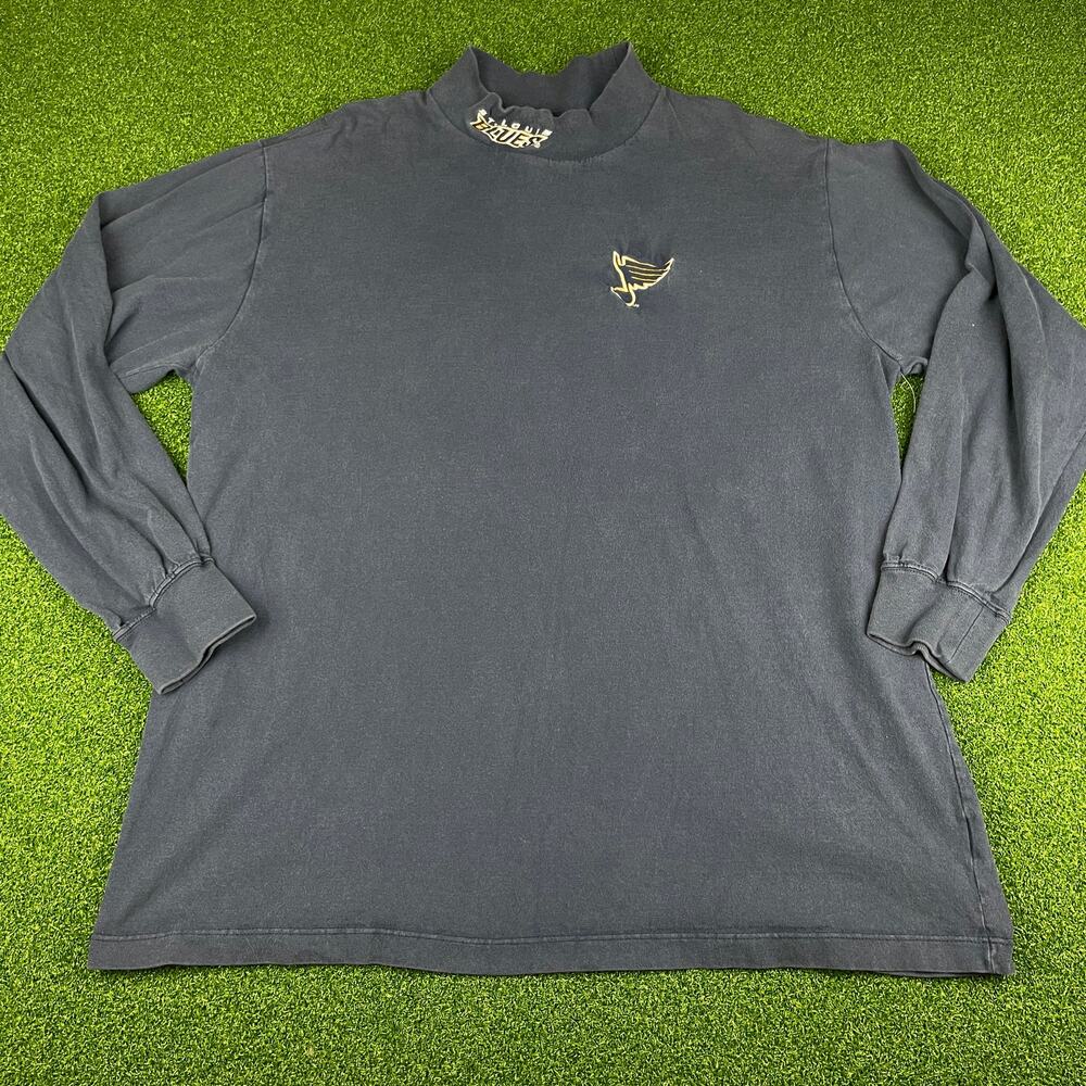 Vintage Y2K St. Louis Blue's Hockey Long Sleeve Mock Neck Embroidered Top Sz XL